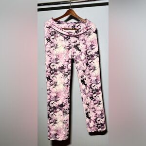 Duluth Trading Co Floral Print Bootcut Leggings - Pink and Black